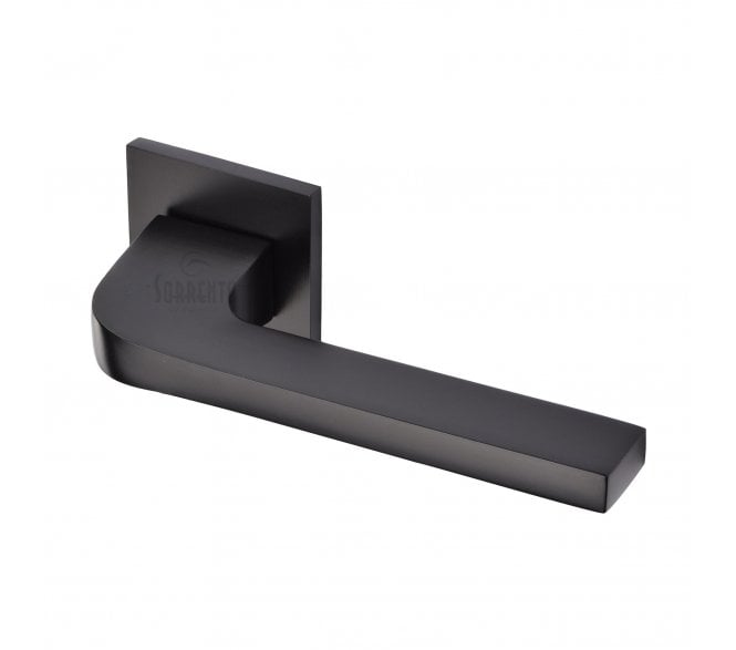 Sorrento 5M-3097-Q-153 Porto Door Handles On Square Rose - Matt Black