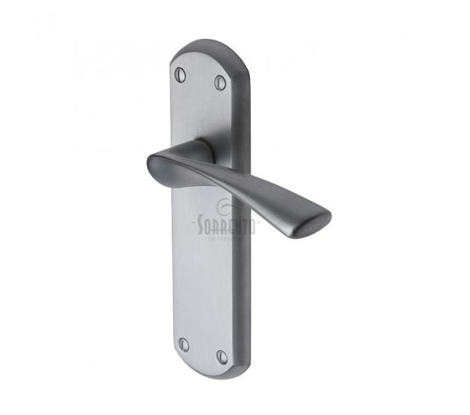Sorrento Atlanta Door Handles On Backplate - Satin Chrome