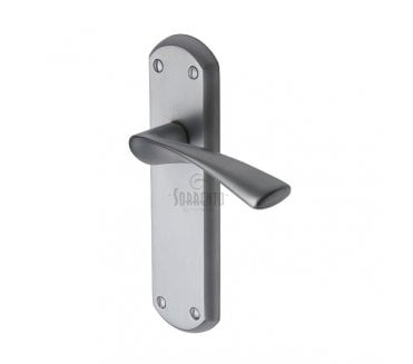 Sorrento Atlanta Door Handles On Backplate - Satin Chrome