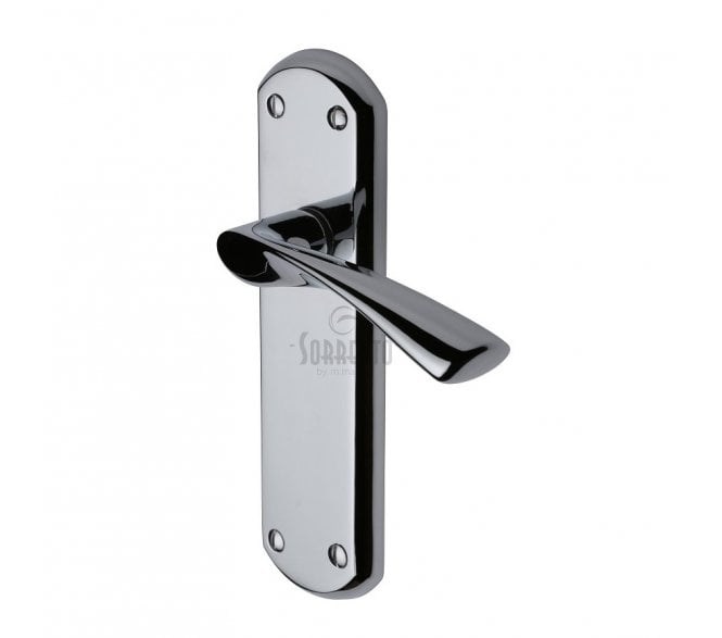Sorrento Atlanta Door Handles On Backplate - Satin Chrome/Polished Chrome