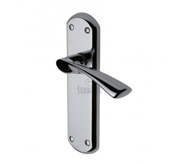 Sorrento Atlanta Door Handles On Backplate - Satin Chrome/Polished Chrome