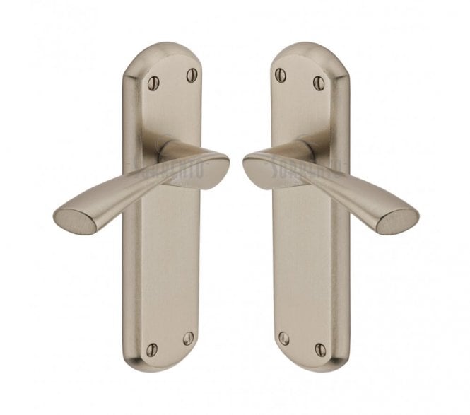 Sorrento Atlanta Door Handles On Backplate - Satin Nickel