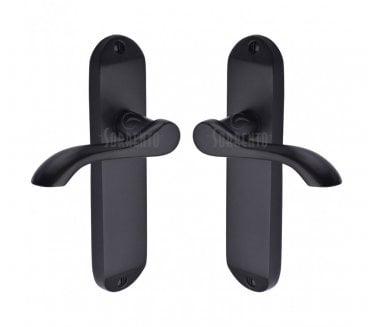 Sorrento Aurora Door Handles On Backplate - Matt Black