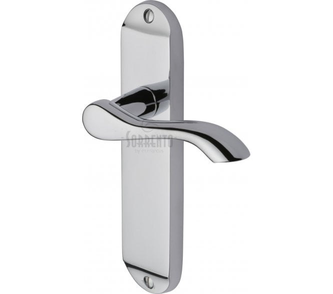 Sorrento Aurora Door Handles On Backplate - Polished Chrome