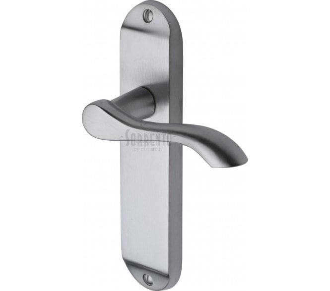 Sorrento Aurora Door Handles On Backplate - Satin Chrome