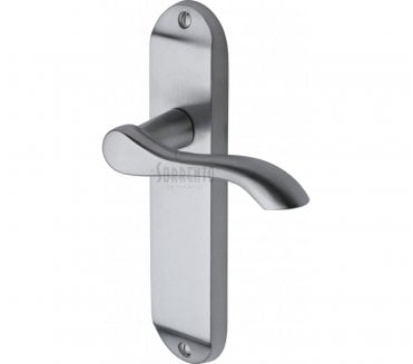 Sorrento Aurora Door Handles On Backplate - Satin Chrome