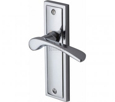 Sorrento Boston Door Handles On Backplate - Polished Chrome
