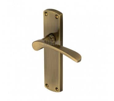 Sorrento Luca Door Handles On Backplate - Antique Brass