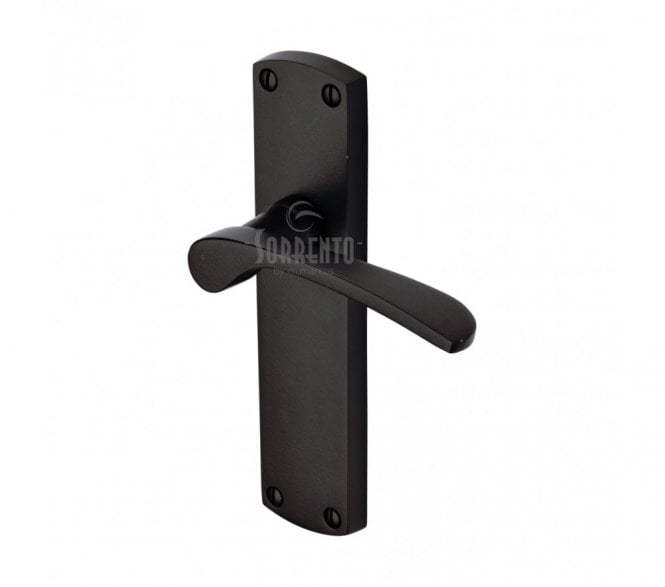 Sorrento Luca Door Handles On Backplate - Matt Black