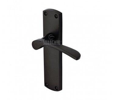 Sorrento Luca Door Handles On Backplate - Matt Black