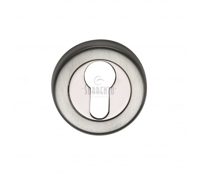 Sorrento SC-0192 Euro Profile Escutcheon - Satin Chrome/Polished Chrome