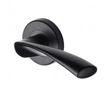 Sorrento SC-2042 Treviso Door Handles On Round Rose - Matt Black