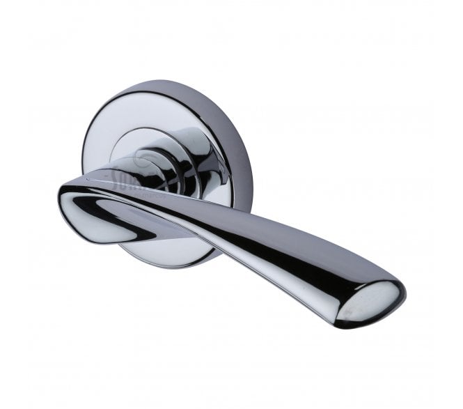 Sorrento SC-2042 Treviso Door Handles On Round Rose - Polished Chrome