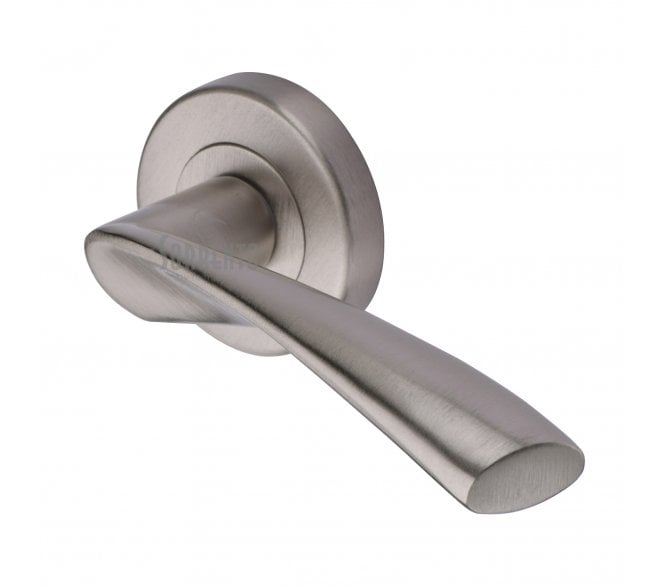 Sorrento SC-2042 Treviso Door Handles On Round Rose - Satin Nickel