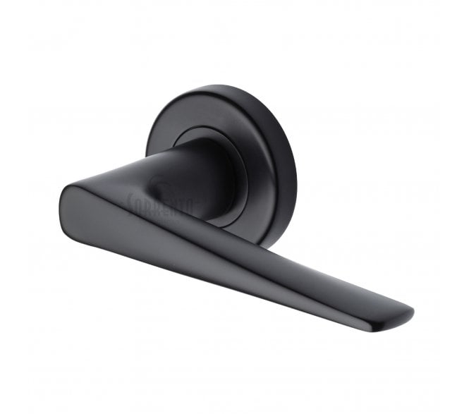 Sorrento SC-2059 Amalfi Door Handles On Round Rose - Matt Black