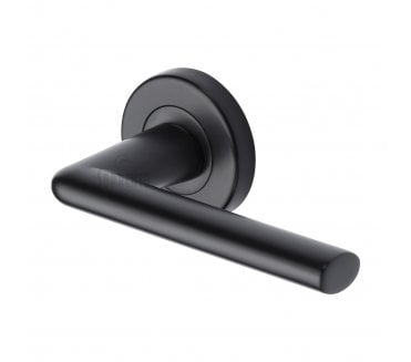 Sorrento SC-2352 Lena Door Handles On Round Rose - Matt Black