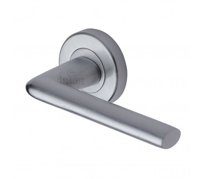 Sorrento SC-2352 Lena Door Handles On Round Rose - Satin Chrome