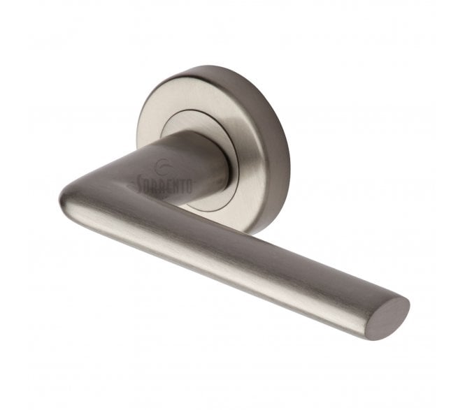 Sorrento SC-2352 Lena Door Handles On Round Rose - Satin Nickel