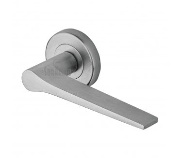 Sorrento SC-3059 Neo Door Handles On Round Rose - Satin Chrome