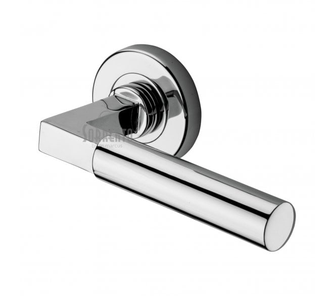 Sorrento SC-4059 Bauhaus Door Handles On Round Rose - Polished Chrome