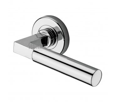 Sorrento SC-4059 Bauhaus Door Handles On Round Rose - Polished Chrome