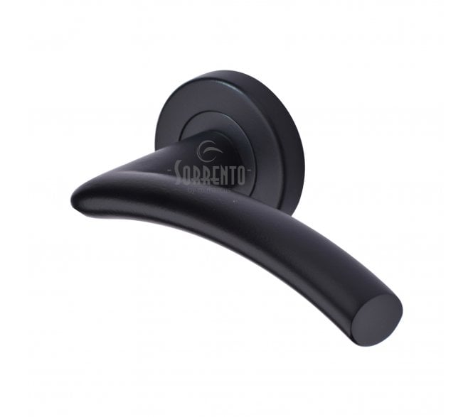 Sorrento SC-4352 Tosca Door Handles On Round Rose - Matt Black