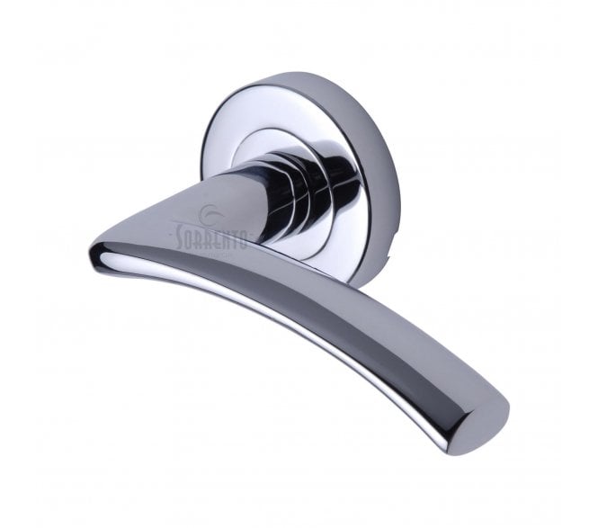 Sorrento SC-4352 Tosca Door Handles On Round Rose - Polished Chrome