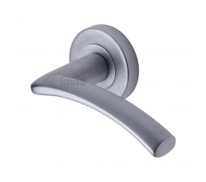 Sorrento SC-4352 Tosca Door Handles On Round Rose - Satin Chrome