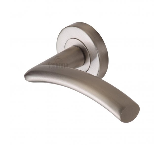 Sorrento SC-4352 Tosca Door Handles On Round Rose - Satin Nickel
