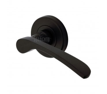 Sorrento SC-5380 Arcadia Door Handles On Round Rose - Matt Black