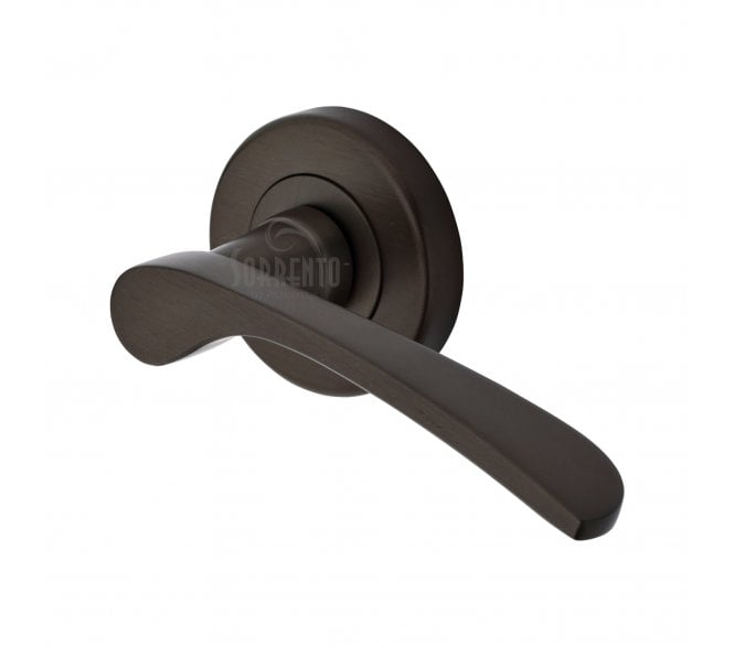 Sorrento SC-5380 Arcadia Door Handles On Round Rose - Matt Bronze