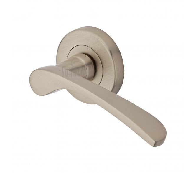 Sorrento SC-5380 Arcadia Door Handles On Round Rose - Satin Nickel