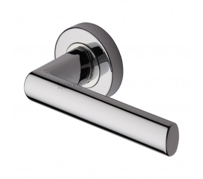 Sorrento SC-6420 Milan Door Handles On Round Rose - Polished Chrome