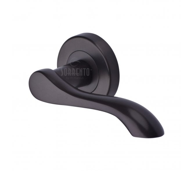 Sorrento SC-7352 Aurora Door Handles On Round Rose - Matt Black