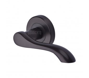 Sorrento SC-7352 Aurora Door Handles On Round Rose - Matt Black