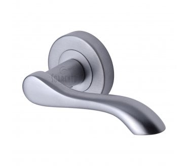 Sorrento SC-7352 Aurora Door Handles On Round Rose - Satin Chrome