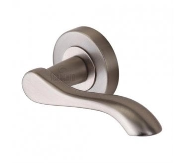 Sorrento SC-7352 Aurora Door Handles On Round Rose - Satin Nickel