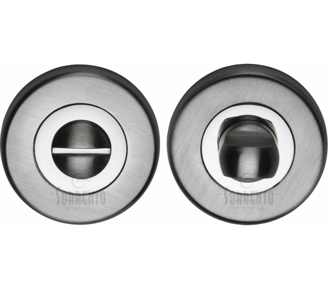 Sorrento SC-0195 Bathroom Turn & Release Set - Satin Chrome/Polished Chrome