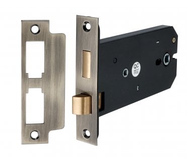 Spira Brass 3 Lever Horizontal Bathroom Locks - Antique Brass