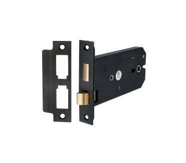 Spira Brass 3 Lever Horizontal Bathroom Locks - Black