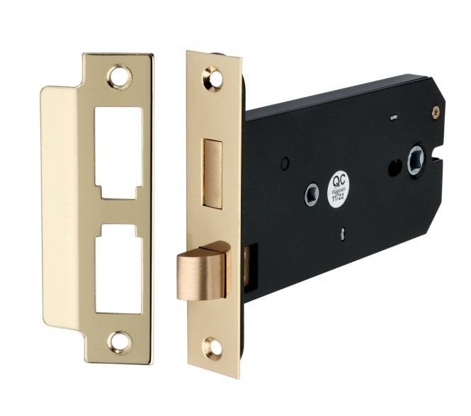 Spira Brass 3 Lever Horizontal Bathroom Locks - Electro Brass