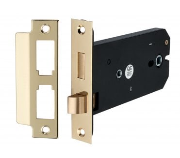 Spira Brass 3 Lever Horizontal Bathroom Locks - Electro Brass