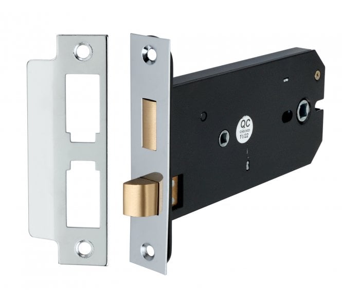 Spira Brass 3 Lever Horizontal Bathroom Locks - Polished Chrome