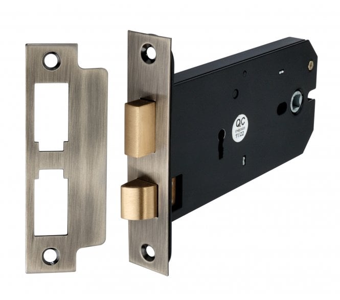 Spira Brass 3 Lever Horizontal Sash Locks - Antique Brass