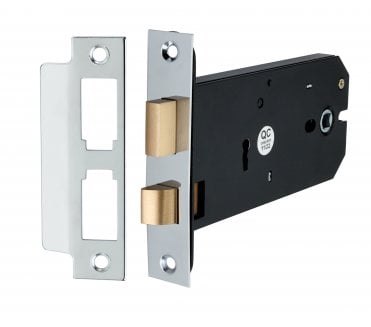 Spira Brass 3 Lever Horizontal Sash Locks - Polished Chrome