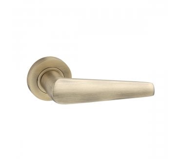 Spira Brass Aero Lever On Round Rose - Antique Brass
