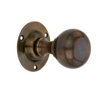 Spira Brass Ball Mortice Door Knobs - Antique Brass