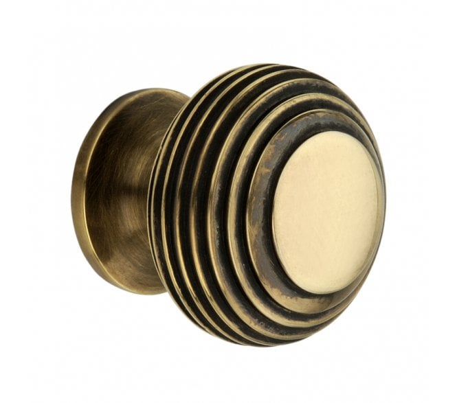 Spira Brass Beehive Cabinet Knobs - Aged Brass
