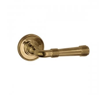 Spira Brass Beehive Lever On Round Rose - Aged Brass