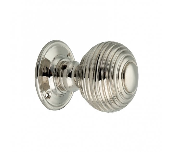 Spira Brass Beehive Mortice Knob Set - Polished Nickel